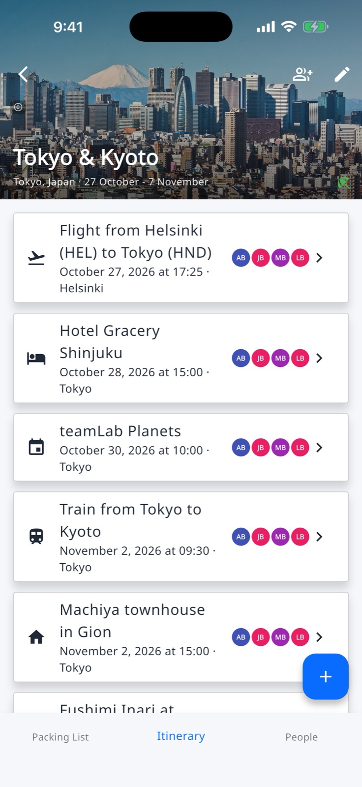ReadyRoam trip itinerary